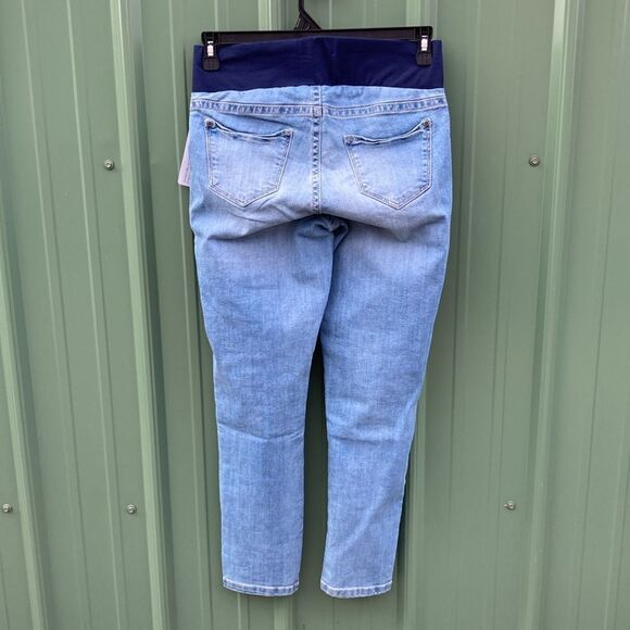 Maternity Low Rise Wide Elastic Waistband Denim Pants Jeans Size M - Picture 3 of 4